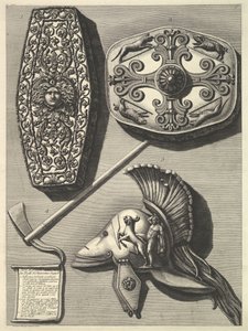 Parti in grande restaurati de Trofei de Ottaviano Augusto (gerestaureerd detail), ca. 1753 door Francesco Piranesi
