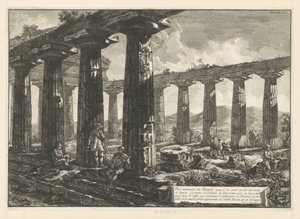 Tempel van Juno te Paestum door Francesco Piranesi