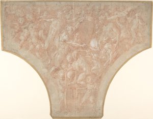Vulcanus die de Pijlen van Cupido Smeedt, 1552-1556 door Francesco Primaticcio