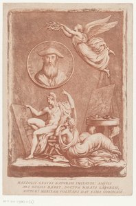 Allegorie op kunstenaar Francesco Mazzoli, bekend als Parmigianino door Francesco Rosaspina