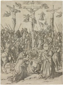 De Kruisiging met de Twee Dieven, plaat tien uit het Leven van de Maagd en Christus