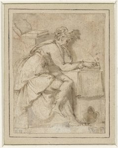 Zittende muze (?) door Francesco Salviati