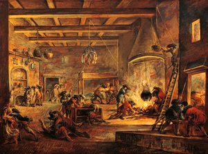 Plundering van de keuken, door Francesco Simonini (1669-1753)