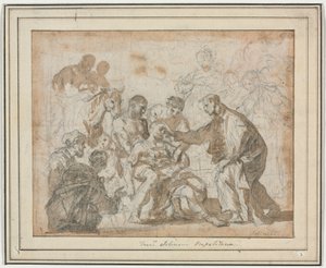 Een wonder van Sint Maurus door Francesco Solimena