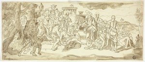 Christus geneest de verlamde man door Francesco Solimena