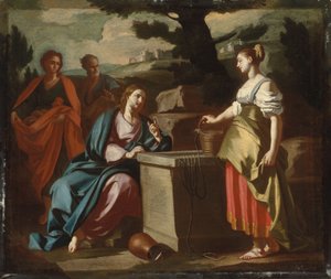 Christus en de vrouw van Samaria bij de bron