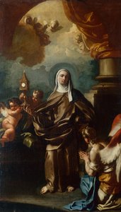 Sint Clara met een Engel door Francesco Solimena