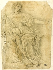 Zittende vrouwelijke figuur