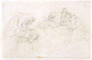 Drie heiligen: St. Vincent Ferrer, een paus en St. Antonius van Padua door Francesco Solimena