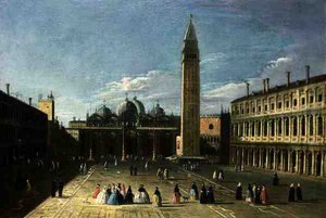 Een uitzicht op het Piazza San Marco, Venetië door Francesco Tironi