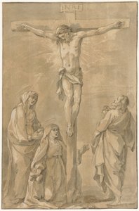 Christus aan het kruis, met Maria, Catharina van Siena en Johannes