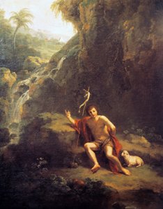 Landschap met Johannes de Doper door Francesco Zuccarelli