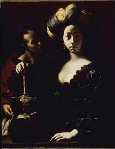 Judith en het hoofd van Holofernes door Francesco del Cairo