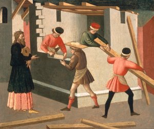 De bouw van de Tempel van Jeruzalem door Francesco di Stefano Pesellino