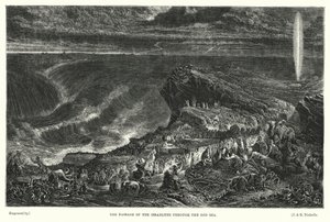 De Doortocht van de Israëlieten door de Rode Zee (gravure) door Francis (after) Danby
