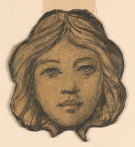 Hoofd van een vrouw (Project voor glas-in-lood)