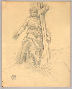 Schets voor centrale figuur in de Hemelvaart door Francis Augustus Lathrop