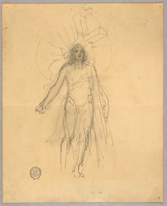 Schets voor centrale figuur in de Hemelvaart door Francis Augustus Lathrop