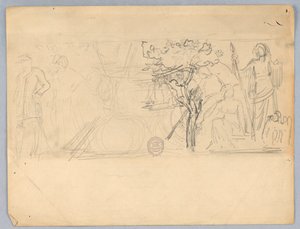 Schets voor een Muurmuurschildering door Francis Augustus Lathrop