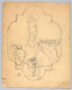 Schets voor een raam of plafond door Francis Augustus Lathrop