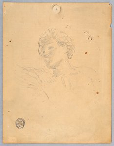 Schets voor het hoofd van een engel door Francis Augustus Lathrop