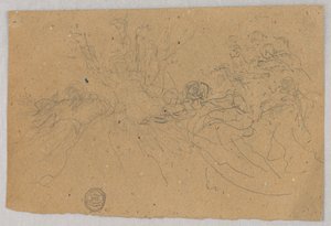 Schets van Figurale Groep voor Hemelvaart door Francis Augustus Lathrop