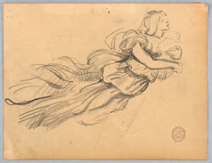 Schets van Figuur met Draperie