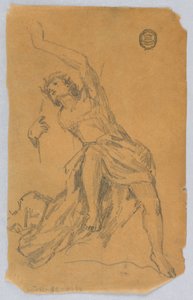 Schets van figuur met draperie door Francis Augustus Lathrop