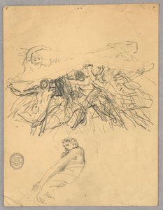 Schets van figuren die een kruis dragen door Francis Augustus Lathrop