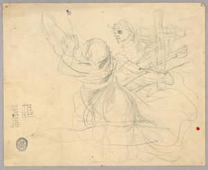 Schets van Figuren voor Hemelvaart door Francis Augustus Lathrop