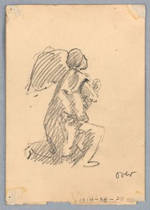 Schets van Knielende Engel door Francis Augustus Lathrop