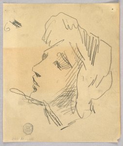 Schets van een vrouwenhoofd door Francis Augustus Lathrop