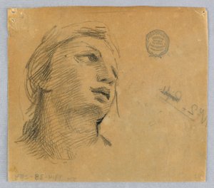 Schets van een vrouwenhoofd door Francis Augustus Lathrop