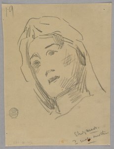 Schets van een Vrouwenhoofd door Francis Augustus Lathrop