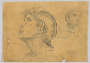 Schetsen van twee hoofden door Francis Augustus Lathrop