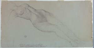 Studie voor "Diana en haar bedienden tussen de sterrenbeelden" door Francis Augustus Lathrop