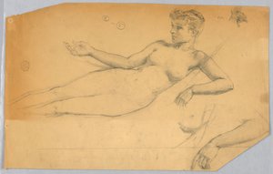 Studie van Naaktfiguur door Francis Augustus Lathrop