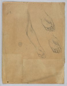Drie studies van een linkerhand