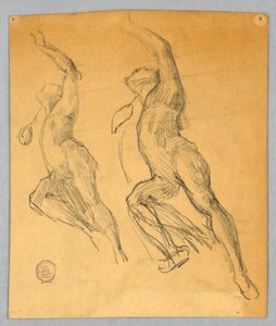 Twee schetsen van een naaktfiguur door Francis Augustus Lathrop