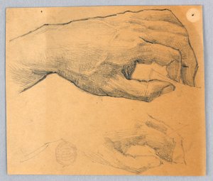Twee studies van een hand