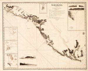 Karamania Kaart III van Kaap Karaboornoo tot Kaap Anamour door Francis Beaufort