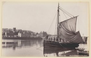 Bideford Bridge vanaf de rivieroever door Francis Bedford