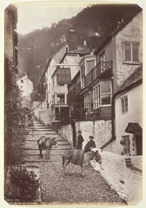 Clovelly, de New Inn en straat door Francis Bedford