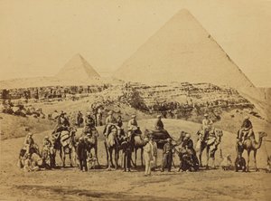 Gîzeh - Het vertrek van Z.K.H. de Prins van Wales en zijn Suite uit de Piramiden