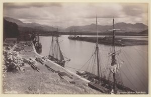 Haven van Portmadoc vanaf Borth door Francis Bedford