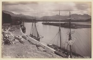 Haven van Portmadoc vanaf Borth door Francis Bedford