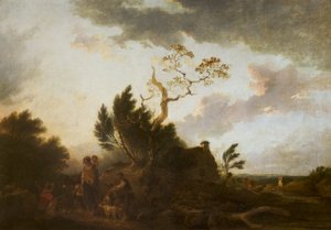Een Uitgestrekt Landschap met Zigeuners door Francis Bourgeois