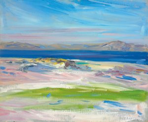 Het uitzicht op de witte zandstranden, Iona door Francis Campbell Boileau Cadell