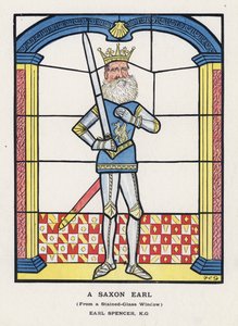 Een Saksische Graaf, Uit een Glas-in-loodraam, Graaf Spencer door Francis Carruthers Gould