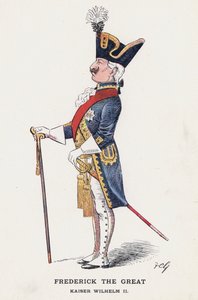 Frederik de Grote, Keizer Wilhelm II (kleur litho)